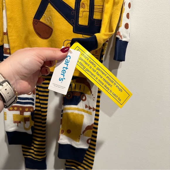 NWT Carter's Toddler 4-Piece 100% Cotton Snug Fit Construction Trucks PJs 5T - Picture 5 of 5